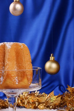 mavi bir arka plan üzerinde Noel kompozisyon