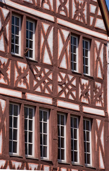 Front facade of a half-timbered house — Stock Photo, Image