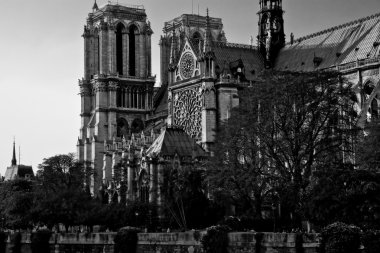 Notre Dame b&w alacakaranlıkta