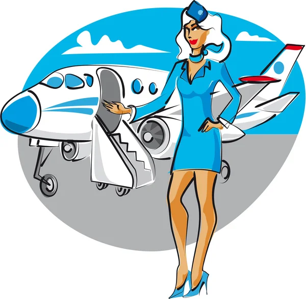 Air hostess — Stock Vector