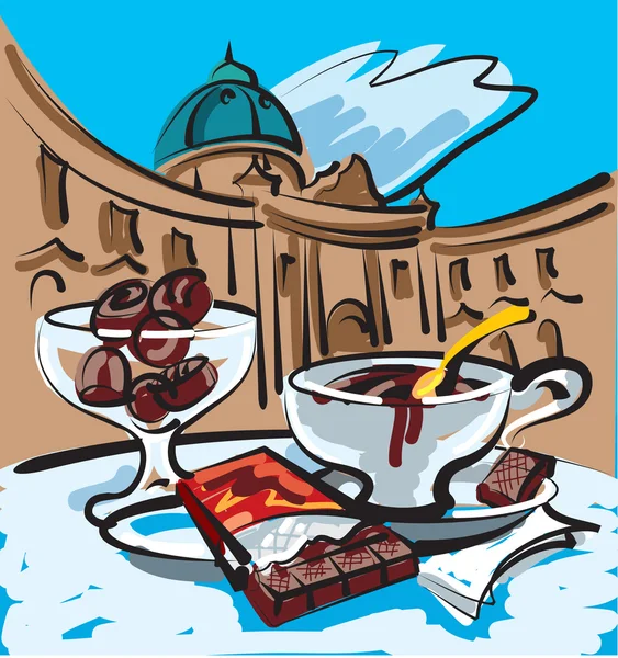 Гарячий шоколад у Відні — стоковий вектор