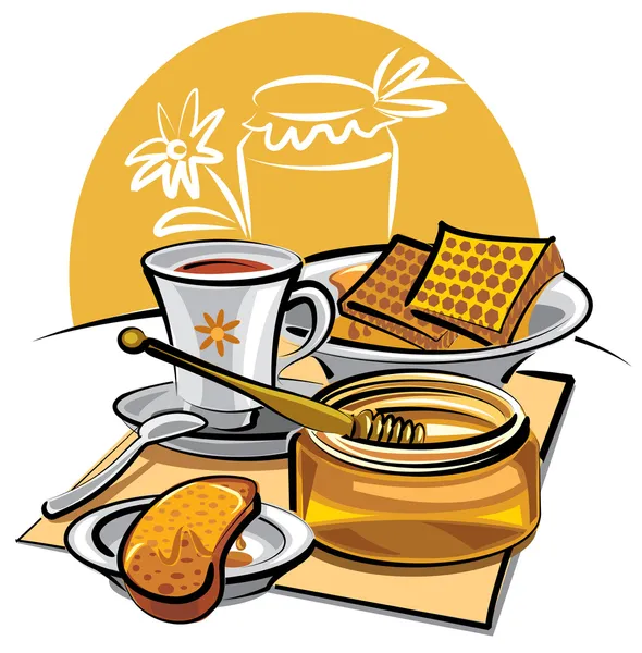 Honig und Tee — Stockvektor