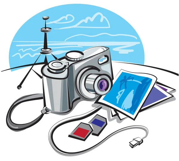 Digital photo camera — Stock Vector