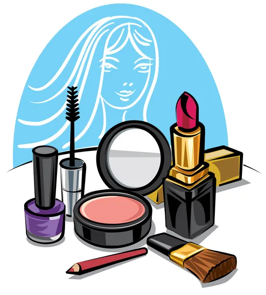 Cosmetic make up kit — Stock Vector