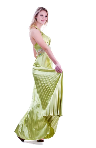Het mooie meisje in een jurk — Stockfoto