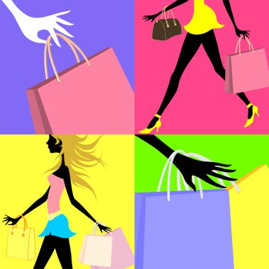 Shopping related vector illustration clipart