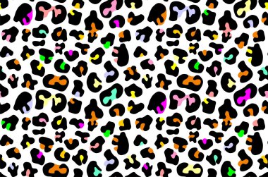 Animal print of leopard with colors clipart