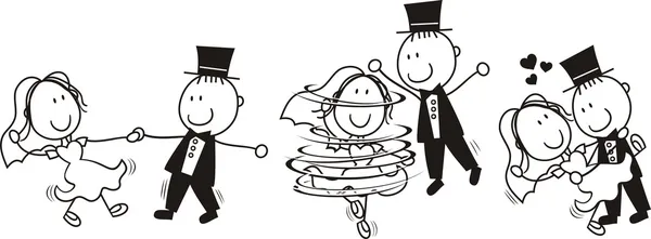 First dance wedding cartoon — Stock Vector