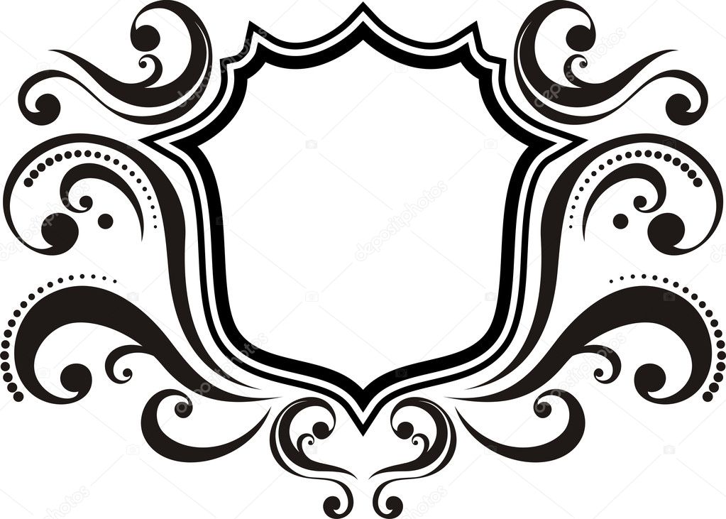 Blank emblem with vintage style design elements, use for logo, frame