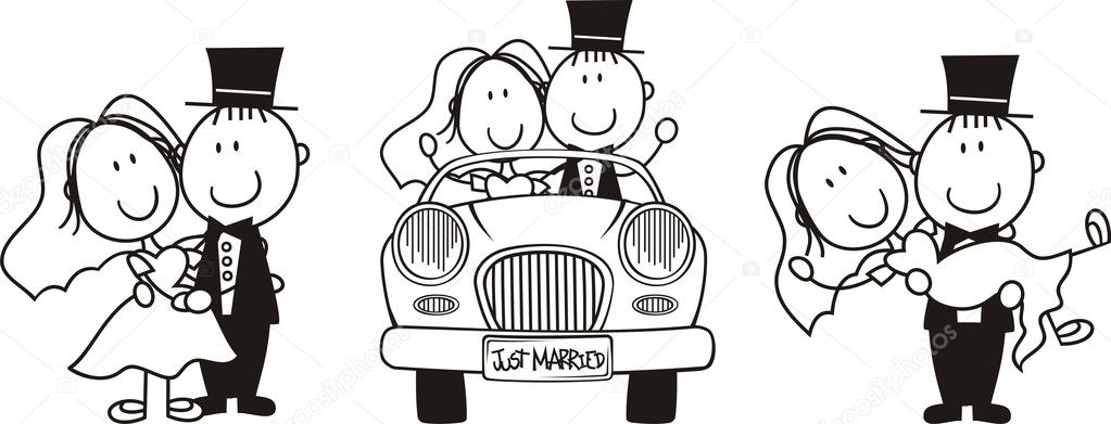 Just married Stock Vector Image by ©hayaship #7409814