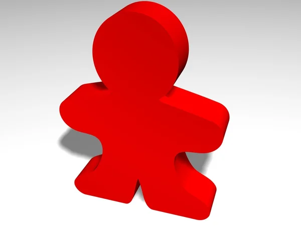 Izolované červená figuríny — Stock fotografie