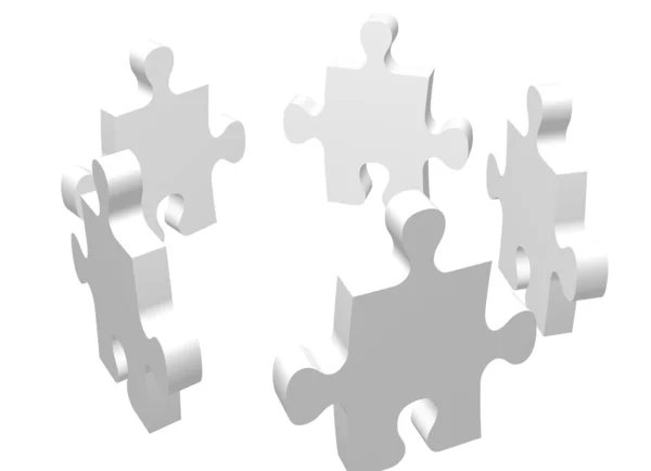 Puzzle pieces meeting — Stock Photo, Image