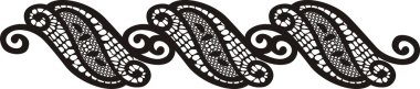 Embroidered lace design easy to edit, individual objects clipart