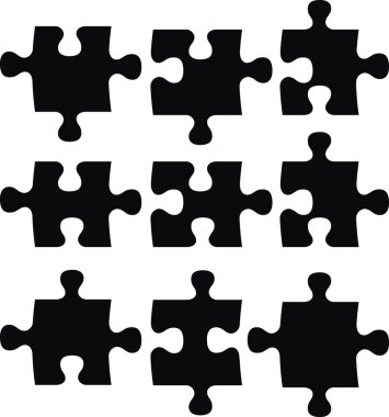 Blank puzzle pieces, image applicable to several concepts