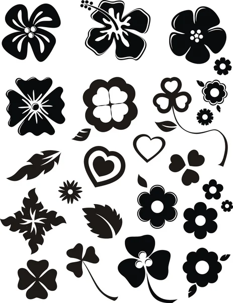 Isolated flowers set — Stock Vector