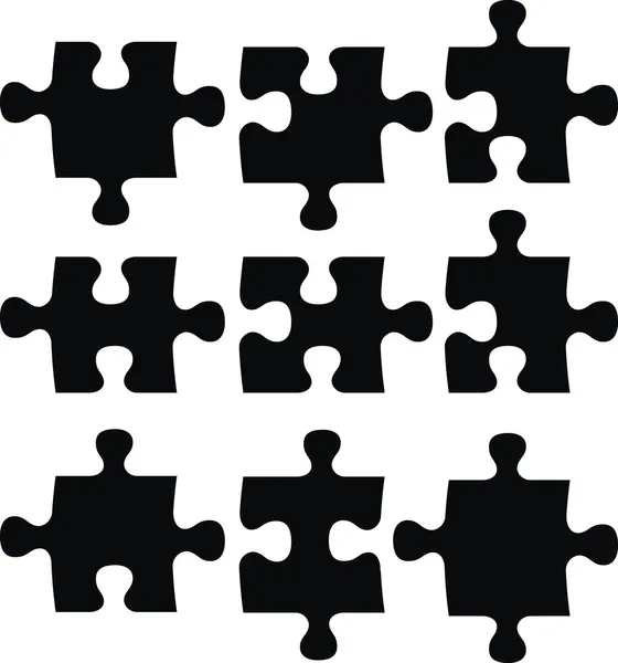 Blank puzzle pieces, image applicable to several concepts — Stock Vector
