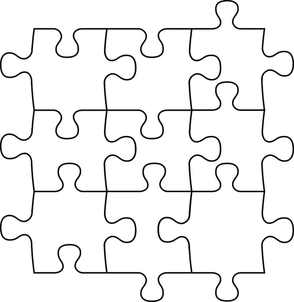 Pièces de puzzle vierges, image applicable à plusieurs concepts — Image vectorielle