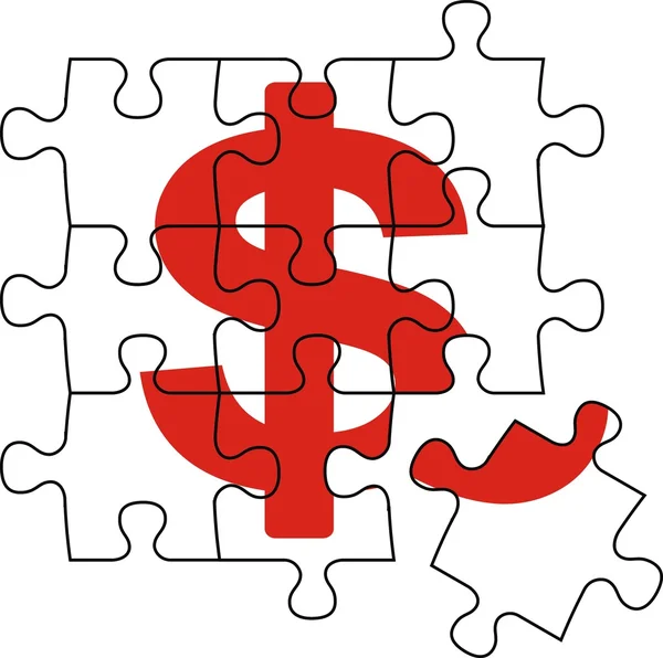 Cash puzzle — Stock Vector