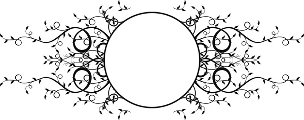 Branch and leaves round frame — Stock Vector