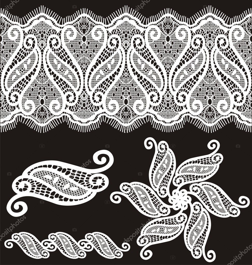 Embroidered guipure lace design