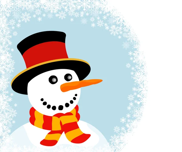Christmas card with snowman — Stock Vector