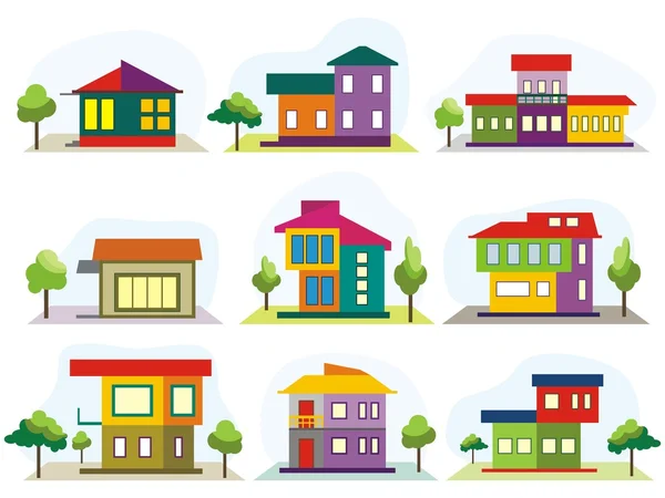 Houses icons — Stock Vector