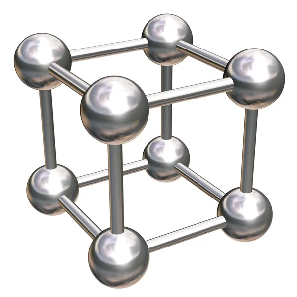 Crystal lattice with eight atoms — Stock Photo, Image