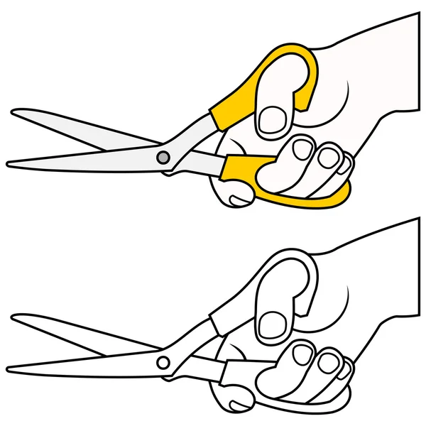 Hand med sax — Stock vektor