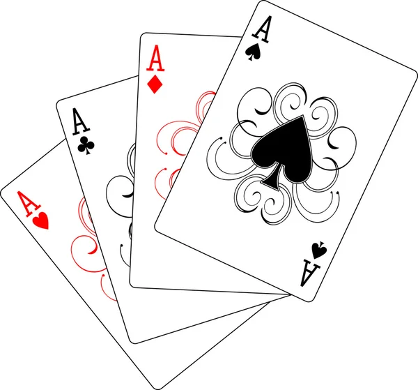 Четыре туза в покер — стоковый вектор