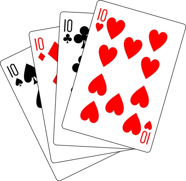 Quattro decine di poker — Vettoriale Stock