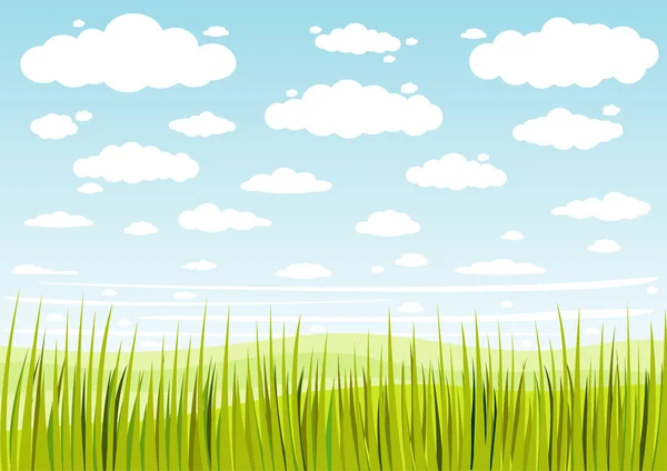 Gras Wolken und Himmel Hintergrund — Stockvektor