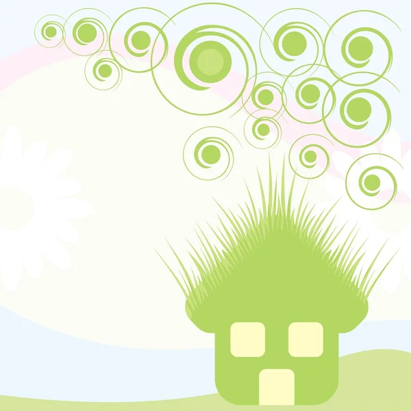 绿房子卡 — 图库矢量图片