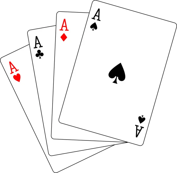 Quatro ases poker —  Vetores de Stock