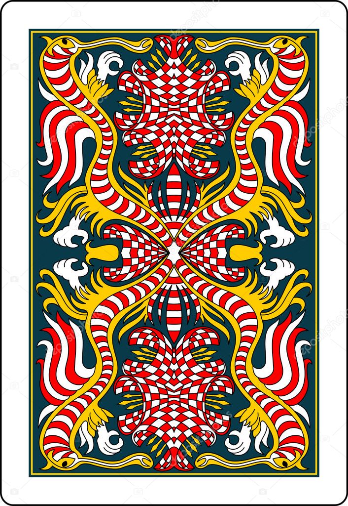 Playing card back side 62x90 mm