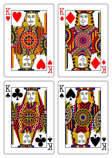 Набор королей, играющих в карты 62x90 мм — стоковое фото