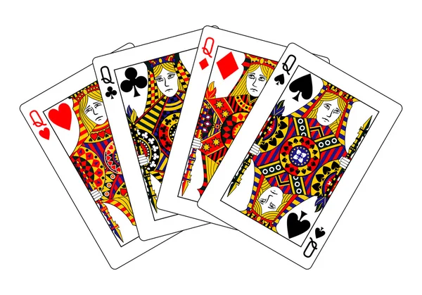 Queens poker — Stockfoto