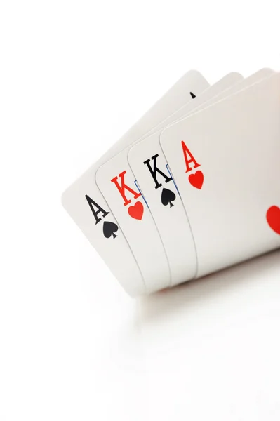 Winning omaha starting hand, aces and kings — Stock Photo, Image