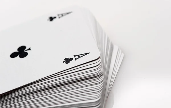 Close up of playing cards poker game on white background — Stock Photo, Image