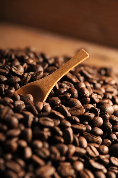 Zbliżenie ziaren kawy, płytkie dof — Zdjęcie stockowe