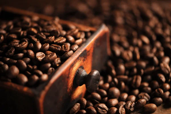 Nahaufnahme von Kaffeebohnen, flache dof — Stockfoto