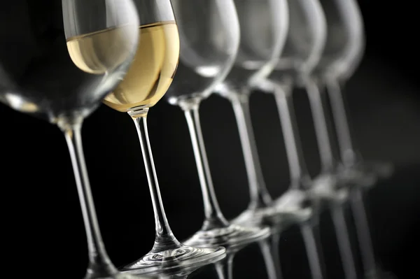 Wine glass on black background — Stock Photo, Image