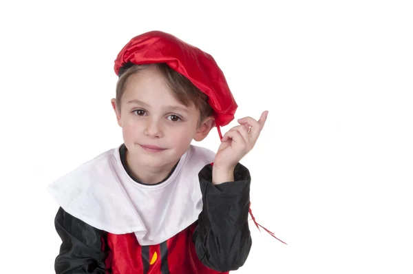Boy berpakaian sebagai Black Peter dari Sinterklaas Belanda Stok Gambar Bebas Royalti