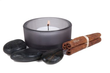 Spa candle with hotstones clipart