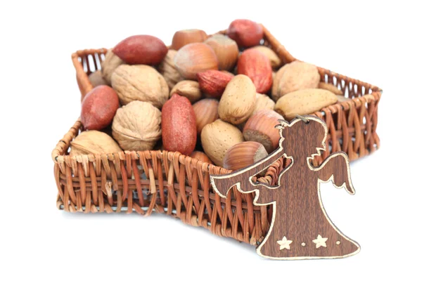Angel and nuts — Stock Photo, Image