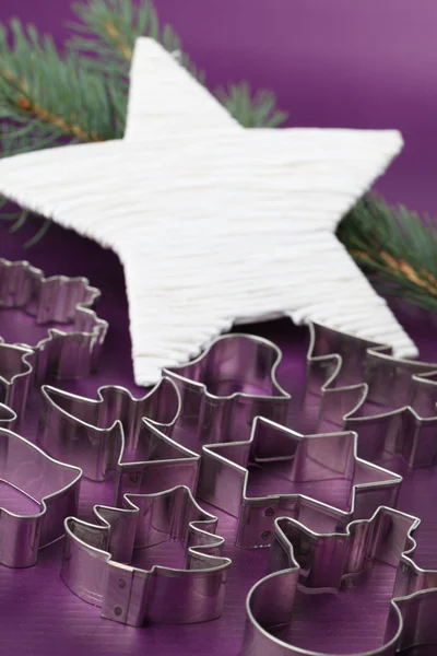 Cookie cutters with Chrismas motives — Stock Photo, Image