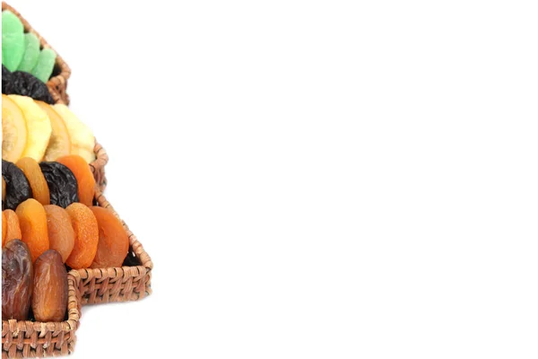 Dried fruits Christmas border — Stock Photo, Image