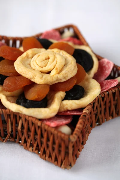 Dried fruits in a basket — Stock Photo, Image
