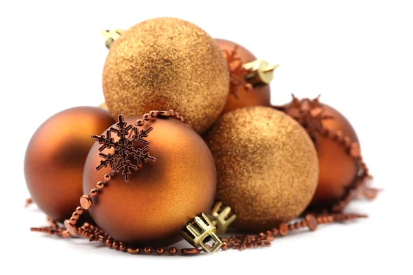 Adornos de Navidad marrón y oro — Foto de Stock