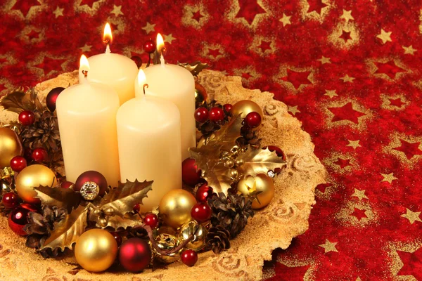 Décoration de Noël avec bougies — Photo