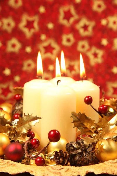 Décoration de Noël avec bougies — Photo